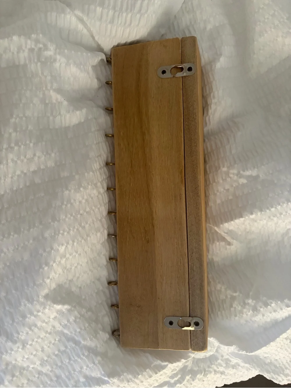Wooden Jewelry Wall Shelf Hook Rack - Natural Wood